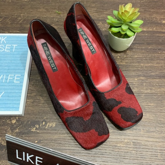 Nine West Shoes - Vintage 90s Nine West Cow Print Square Toe SZ 6